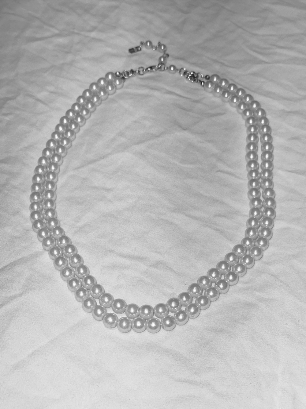 Christina Collection Vintage Double Strand Faux Pearl Necklace